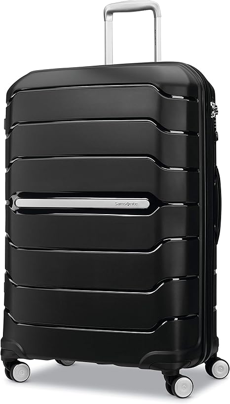 Samsonite Freeform Large Checked Luggage – Lightweight Expandable Hardshell Suitcase with Dual 360° Spinner Wheels & TSA Lock (Airline Approved, Black)
