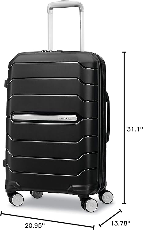 Samsonite Freeform Large Checked Luggage – Lightweight Expandable Hardshell Suitcase with Dual 360° Spinner Wheels & TSA Lock (Airline Approved, Black)