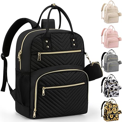 Diaper Bag Backpack – Multipurpose Baby Essentials Travel Backpack with Pacifier Case, Stylish Large Capacity Waterproof Bag for Baby Girl & Boy (M-Black)