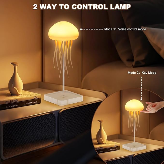 LED Jellyfish Lamp - 3D Ocean Mood Light with Color-Changing Effects