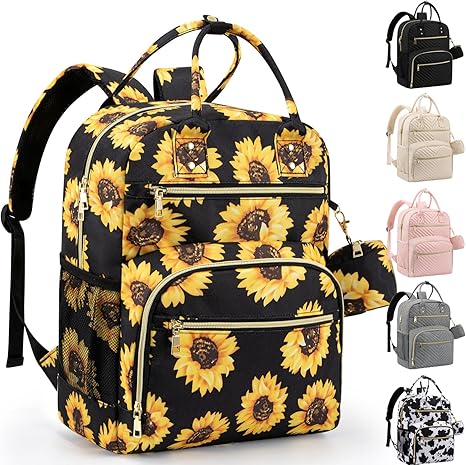Diaper Bag Backpack – Multipurpose Baby Essentials Travel Backpack with Pacifier Case, Stylish Large Capacity Waterproof Bag for Baby Girl & Boy (M-Black)