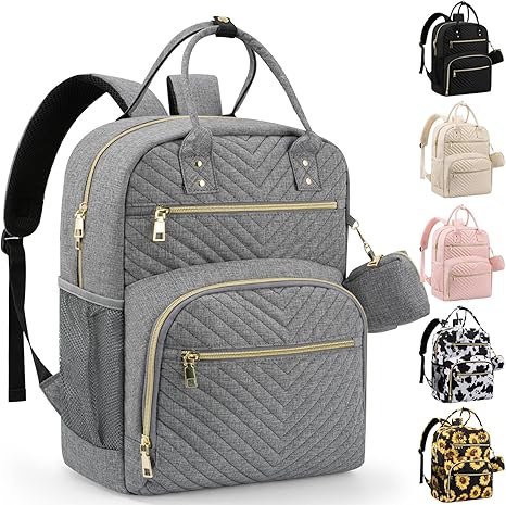 Diaper Bag Backpack – Multipurpose Baby Essentials Travel Backpack with Pacifier Case, Stylish Large Capacity Waterproof Bag for Baby Girl & Boy (M-Black)