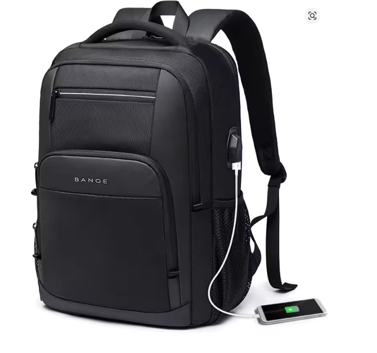 BANGE 15.6” Waterproof Laptop Backpack with USB Charging Port – Multifunctional Travel, Business, Hiking & School Bag for Men
