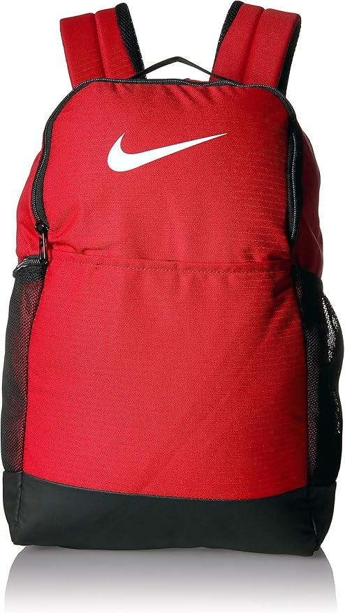 Nike Brasilia Medium Training Backpack – Water-Resistant Sports & Gym Bag with Secure Storage for Men & Women (Black/White)