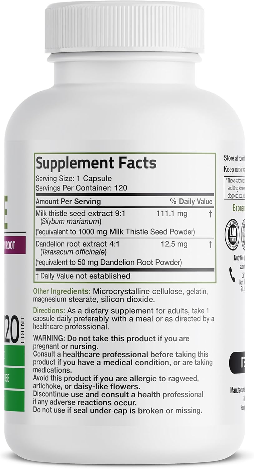 Milk Thistle Silymarin Marianum & Dandelion Root Liver Health