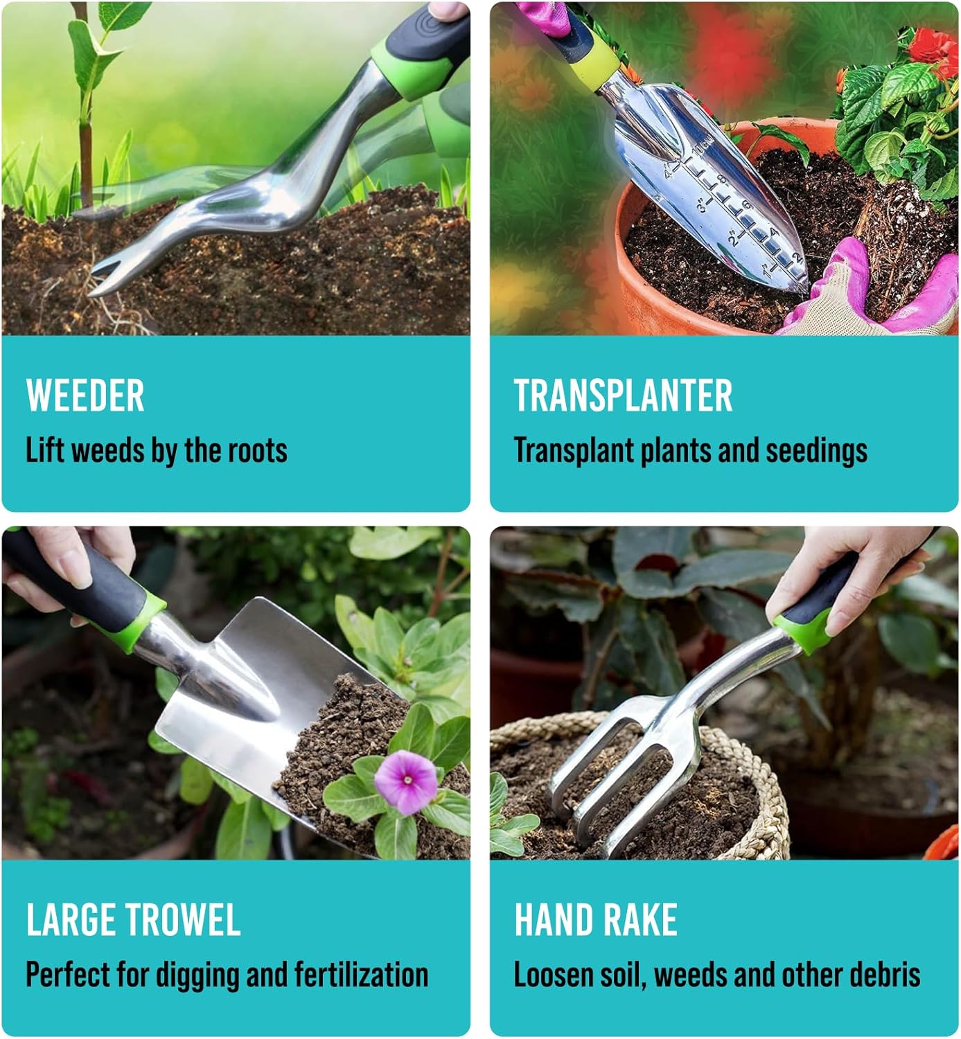 GROWIT Heavy Duty Gardening Tools - 22-Piece