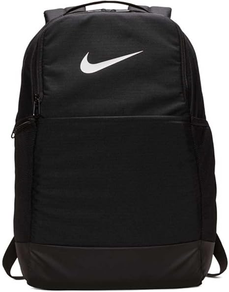 Nike Brasilia Medium Training Backpack – Water-Resistant Sports & Gym Bag with Secure Storage for Men & Women (Black/White)
